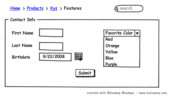 Rough Mockups with Balsamiq